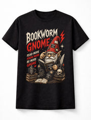 Bookworm Gnome Reading Magic Fantasy Books Graphic Nerd Unisex T-Shirt