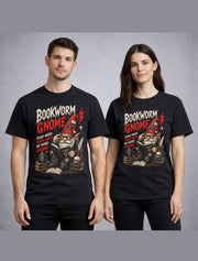 Bookworm Gnome Reading Magic Fantasy Books Graphic Nerd Unisex T-Shirt