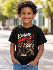 Bookworm Gnome Reading Magic Fantasy Books Graphic Nerd Unisex T-Shirt