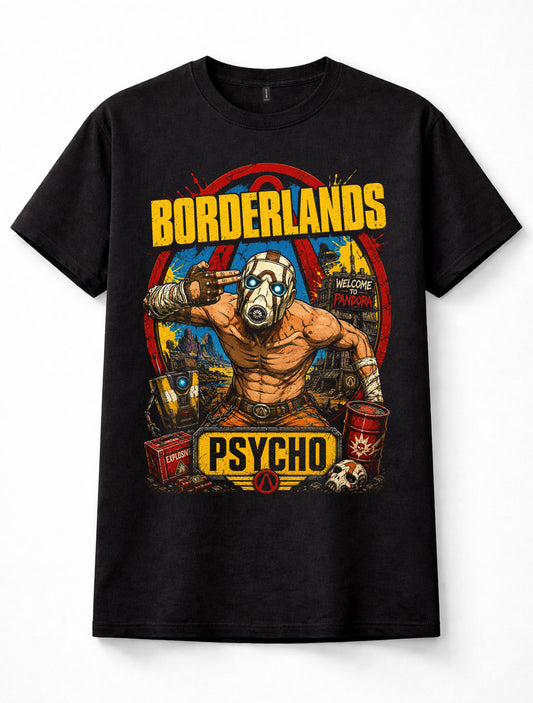 Borderlands Psycho Pandora Vault Hunter Gaming Unisex T-Shirt