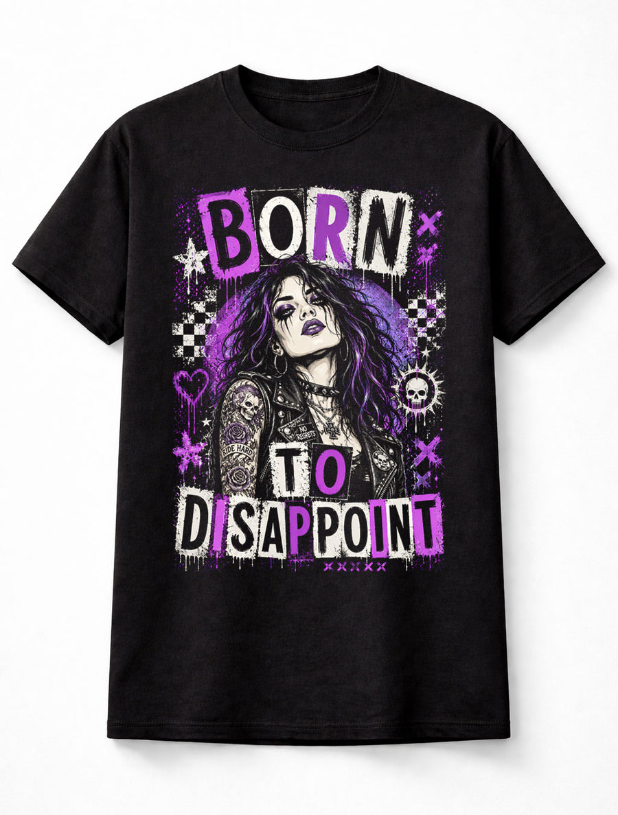 Born To Disappoint Gothic Punk Rock Tattoo Alternative Unisex T-Shirt