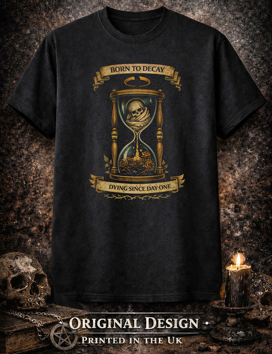 Skull T-Shirt Memento Mori Sands of Time Gothic Vintage Unisex Black Graphic Tee