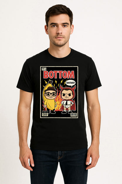Bottom Retro Comic Style T-Shirt – Cult British Comedy Graphic Tee