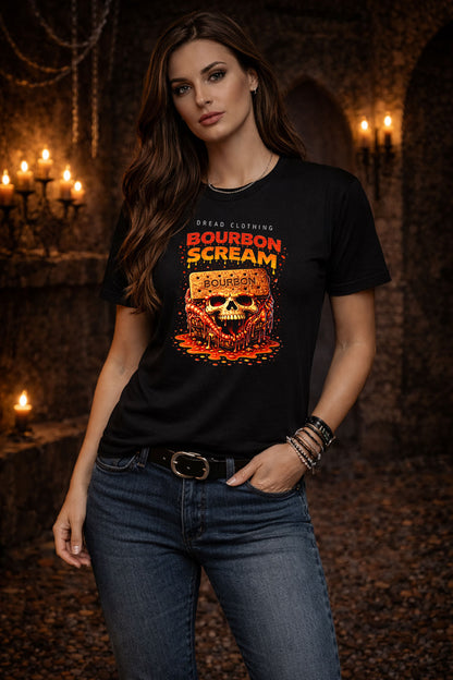 Bourbon Scream Skull Unisex Toxic Gothic Horror Biscuit Graphic T-Shirt Dark Art