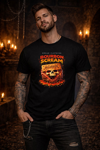 Bourbon Scream Skull Unisex Toxic Gothic Horror Biscuit Graphic T-Shirt Dark Art