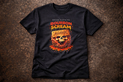 Bourbon Scream Skull Unisex Toxic Gothic Horror Biscuit Graphic T-Shirt Dark Art