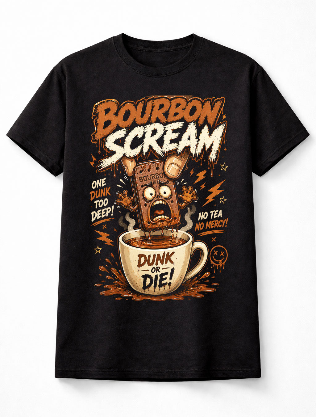 Bourbon Scream Biscuit Horror Coffee Punk Graphic Unisex T-Shirt