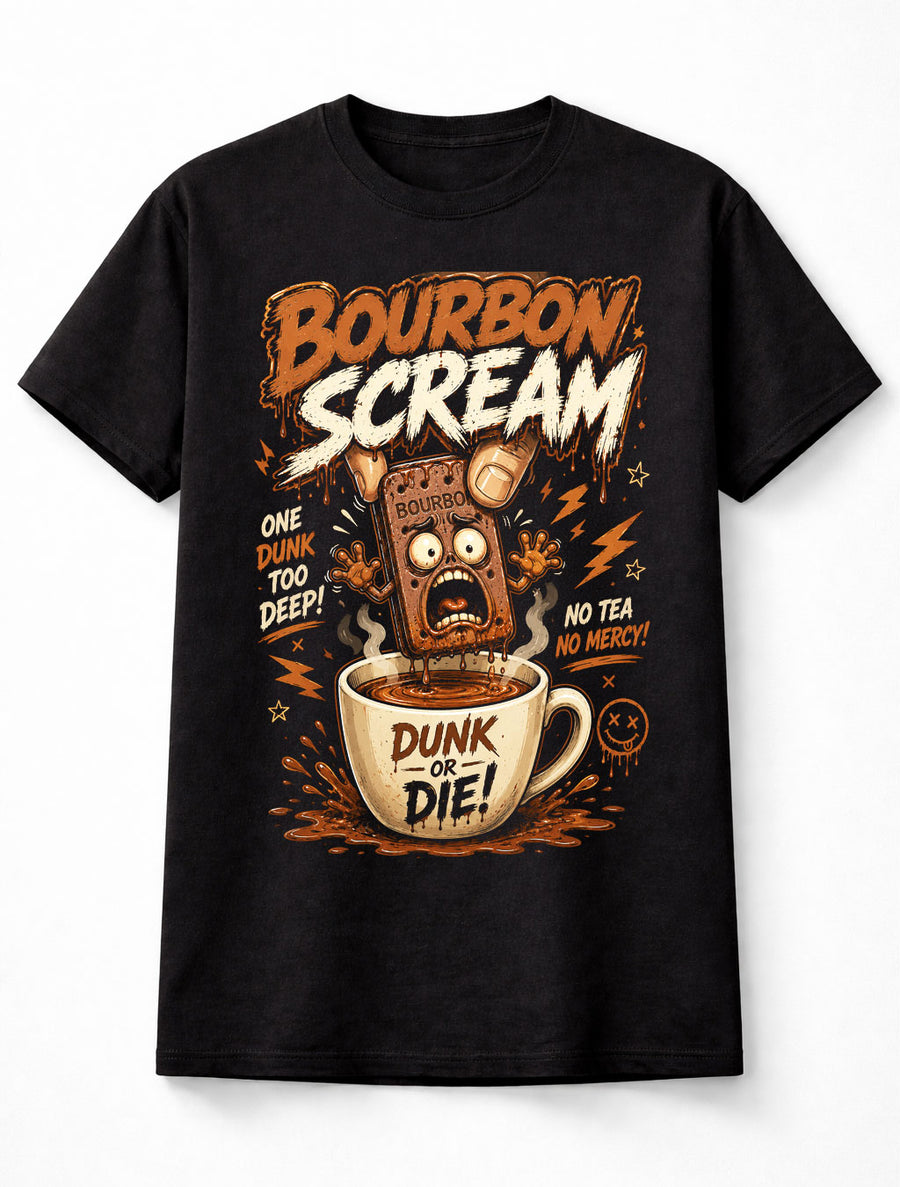 Bourbon Scream Biscuit Horror Coffee Punk Graphic Unisex T-Shirt
