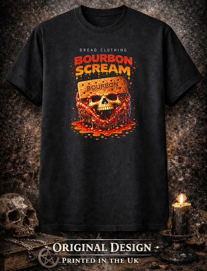 Bourbon Scream Skull Unisex Toxic Gothic Horror Biscuit Graphic T-Shirt Dark Art