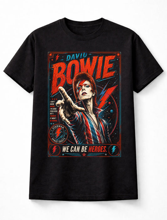 David Bowie Ziggy Stardust Heroes Starman Graphic Unisex T-Shirt