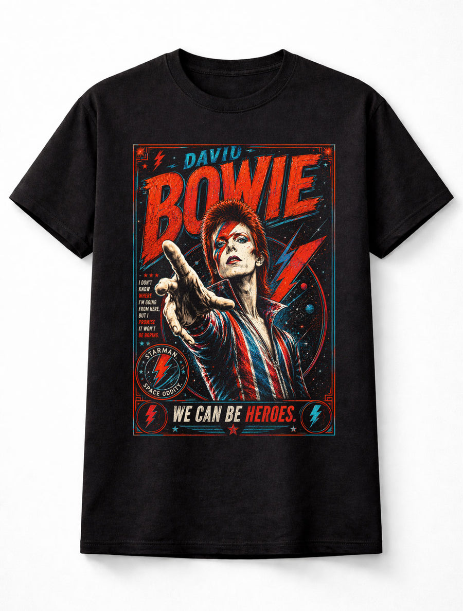 David Bowie Ziggy Stardust Heroes Starman Graphic Unisex T-Shirt