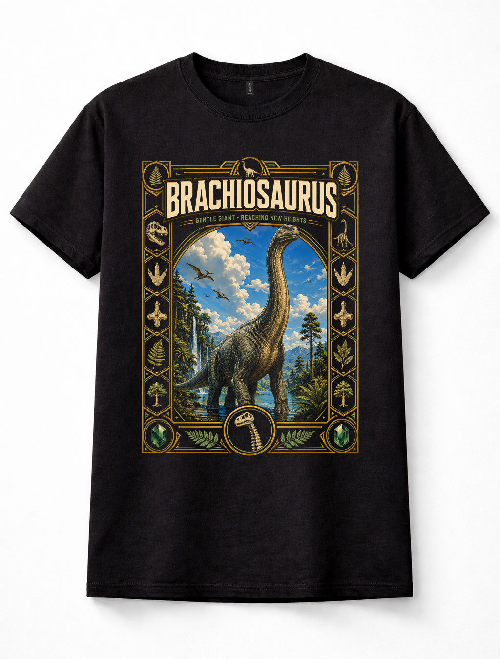 Brachiosaurus Long Neck Dinosaur Fossil Graphic Unisex T-Shirt