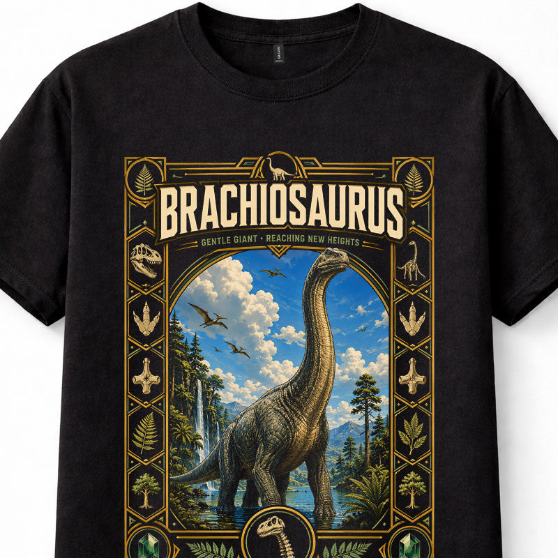 Brachiosaurus Long Neck Dinosaur Fossil Graphic Unisex T-Shirt