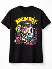 Brain Rot Skull Brain Cartoon Trash Pop Art Japanese Unisex T-Shirt