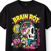 Brain Rot Skull Brain Cartoon Trash Pop Art Japanese Unisex T-Shirt