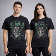 Valhalla Viking Skull Norse Warrior Brave Sons Nordic Black Unisex T-Shirt