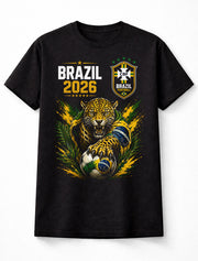 Brazil Football 2026 Jaguar Soccer Fan Supporter Graphic Unisex T-Shirt