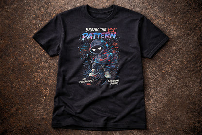 Break the Pattern T Shirt Gothic Cartoon Rebel Punk Chaos Unisex Graphic Tee