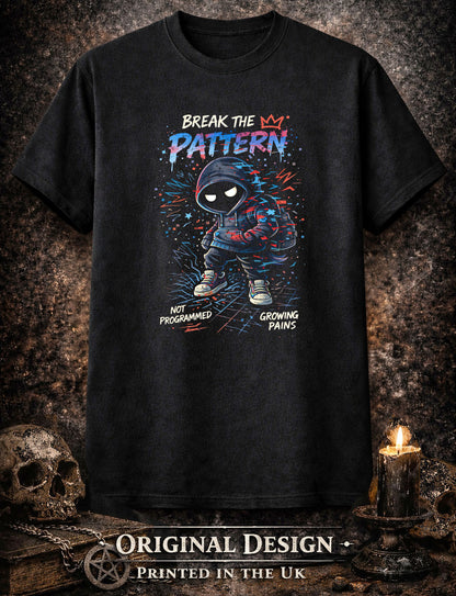 Break the Pattern T Shirt Gothic Cartoon Rebel Punk Chaos Unisex Graphic Tee