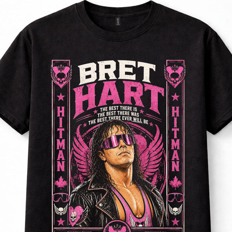 Bret Hart Hitman WWE Wrestling Legend Graphic Unisex T-Shirt
