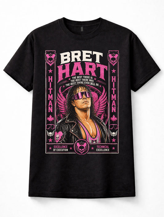 Bret Hart Hitman WWE Wrestling Legend Graphic Unisex T-Shirt