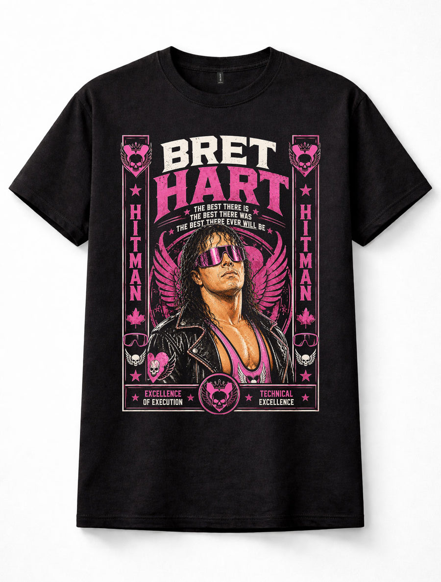 Bret Hart Hitman WWE Wrestling Legend Graphic Unisex T-Shirt