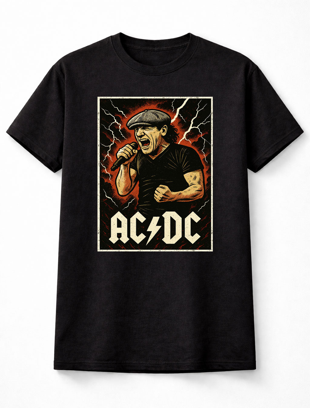 AC/DC Brian Johnson Back In Black Rock and Roll Legend Adults & Kids Unisex T-Shirt