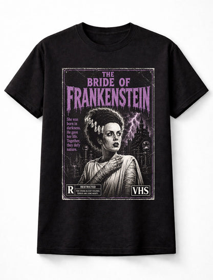 Bride of Frankenstein Gothic Monster Vintage Horror VHS Unisex T-Shirt
