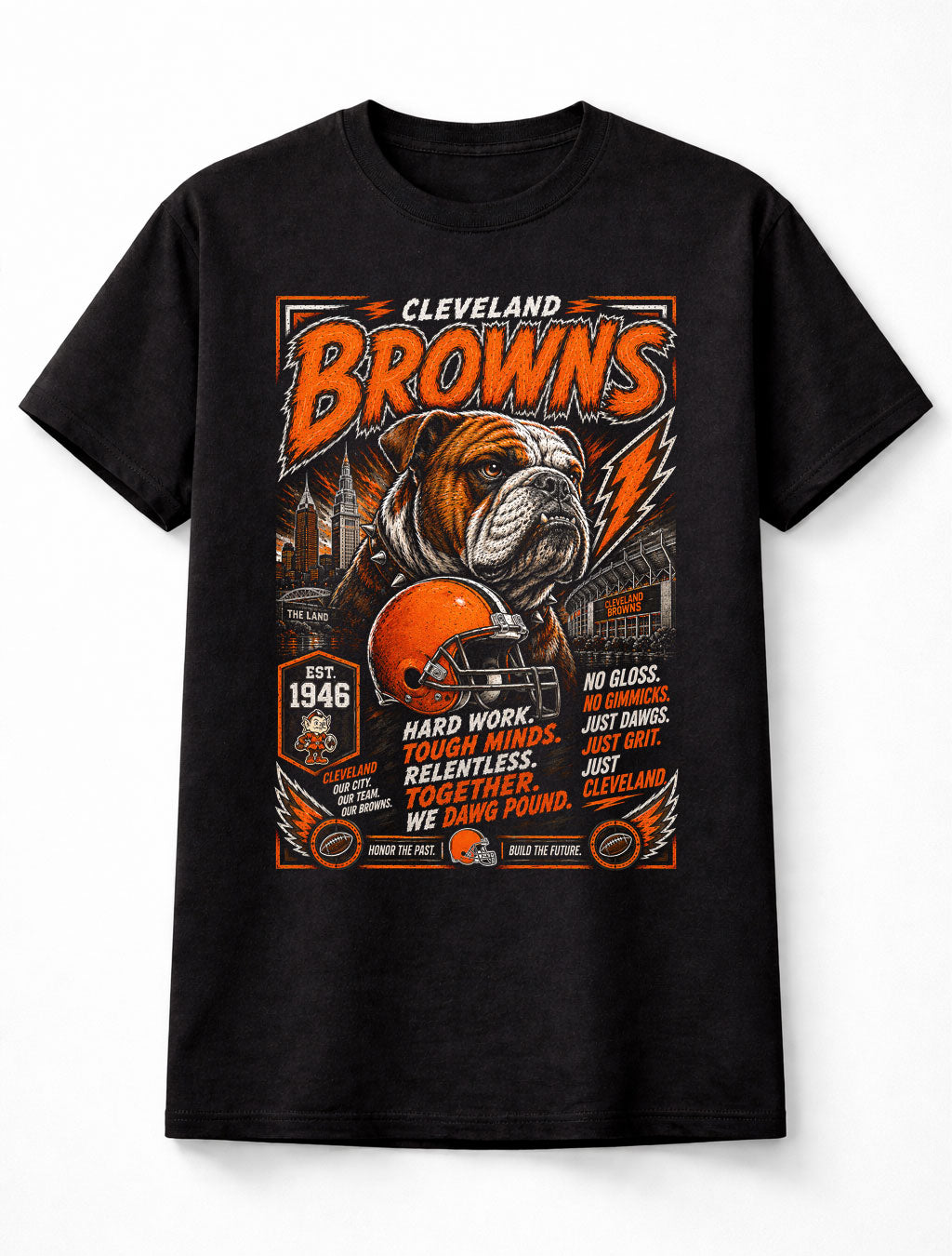 Cleveland Browns NFL Dawg Pound Bulldog Football Fan Gift Unisex T-Shirt