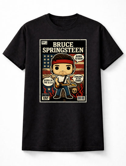 Bruce Springsteen T-Shirt Born To Run Rock Legend Unisex Black Graphic Tee