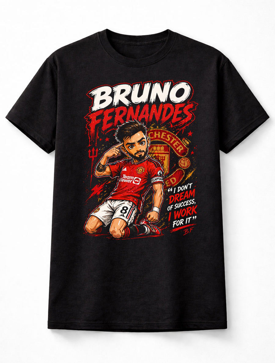 Bruno Fernandes Manchester United Style Soccer Football Fan Graphic Tee Unisex Adults & Kids T-Shirt