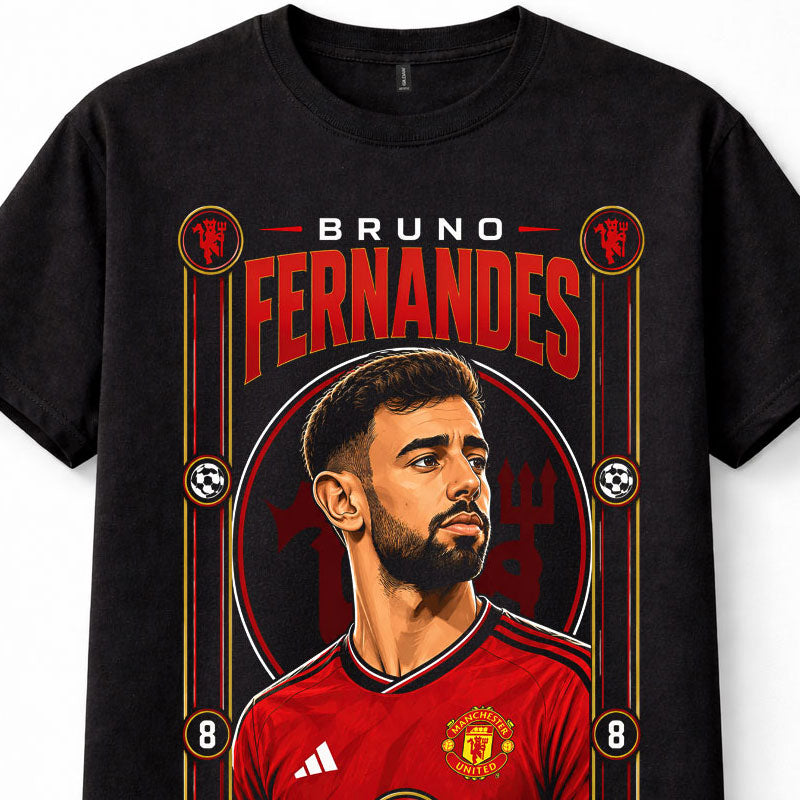 Bruno Fernandes Man United Number 8 Portugal Football Black Unisex T-Shirt