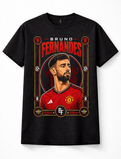 Bruno Fernandes Man United Number 8 Portugal Football Black Unisex T-Shirt