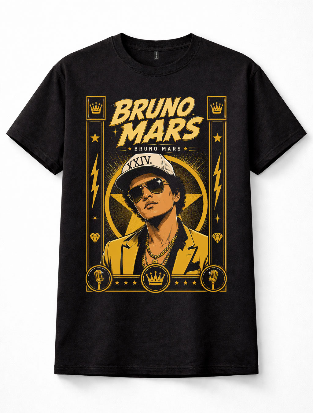 Bruno Mars Pop Music Singer Portrait Graphic Fan Unisex T-Shirt
