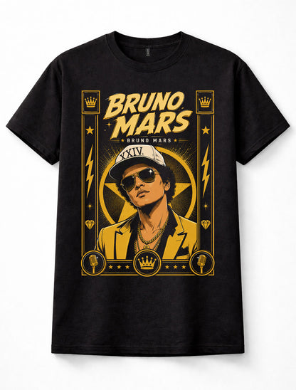 Bruno Mars Pop Music Singer Portrait Graphic Fan Unisex T-Shirt