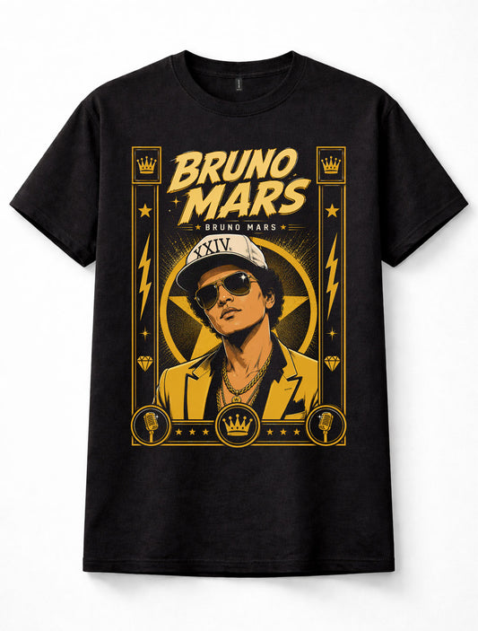 Bruno Mars Pop Music Singer Portrait Graphic Fan Unisex T-Shirt