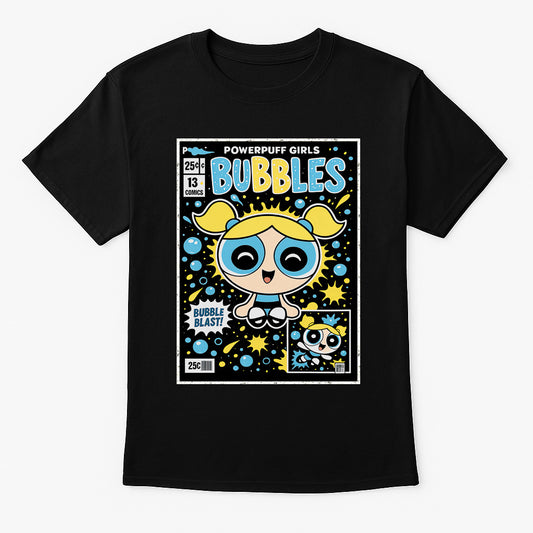 Powerpuff Girls Bubbles Bubble Blast Retro Comic Cover Unisex T-Shirt