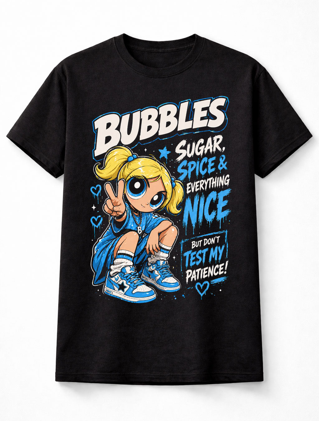Powerpuff Girls Bubbles Sugar Spice Nice Cartoon Graphic Unisex T-Shirt
