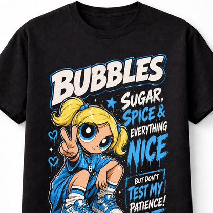 Powerpuff Girls Bubbles Sugar Spice Nice Cartoon Graphic Unisex T-Shirt