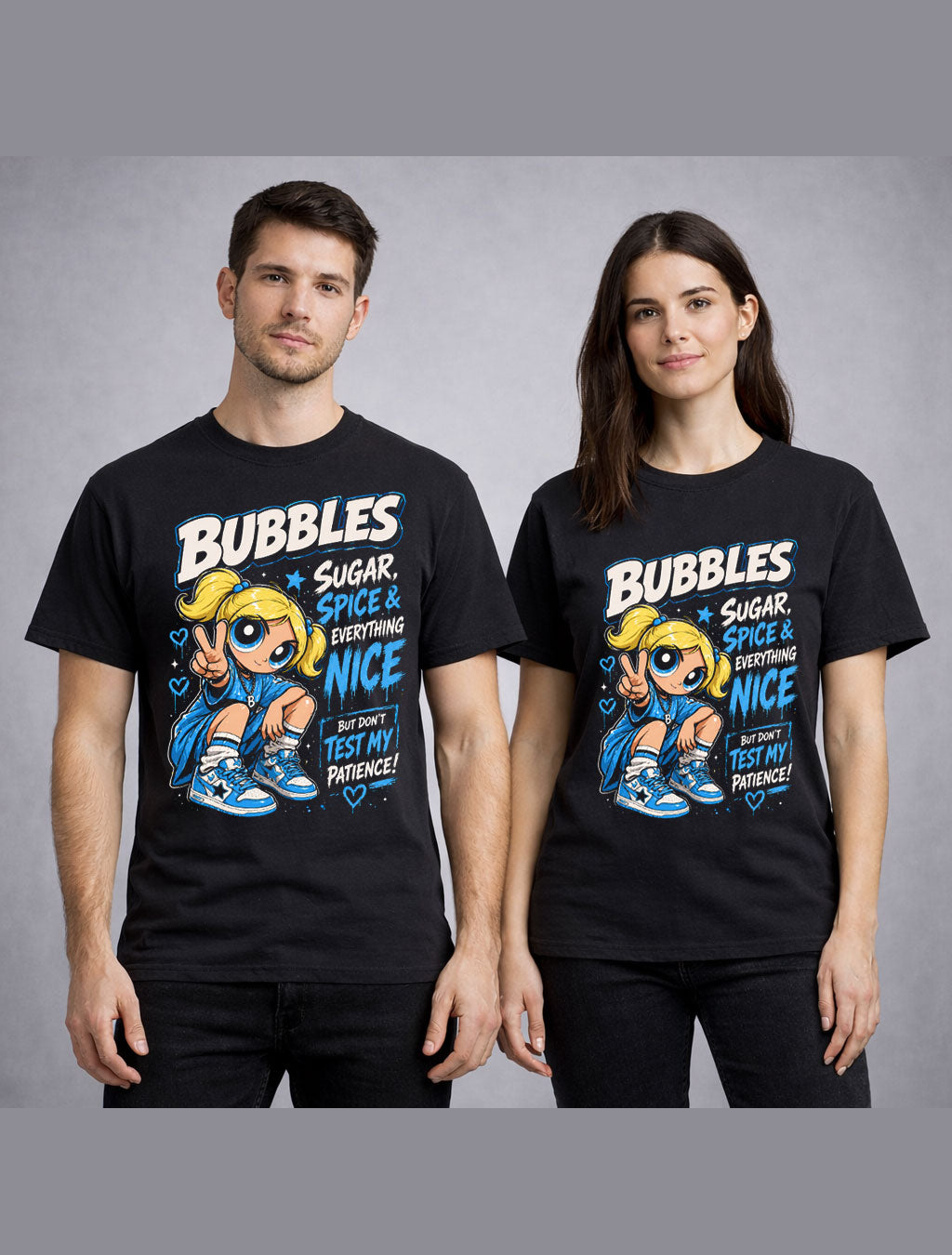 Powerpuff Girls Bubbles Sugar Spice Nice Cartoon Graphic Unisex T-Shirt