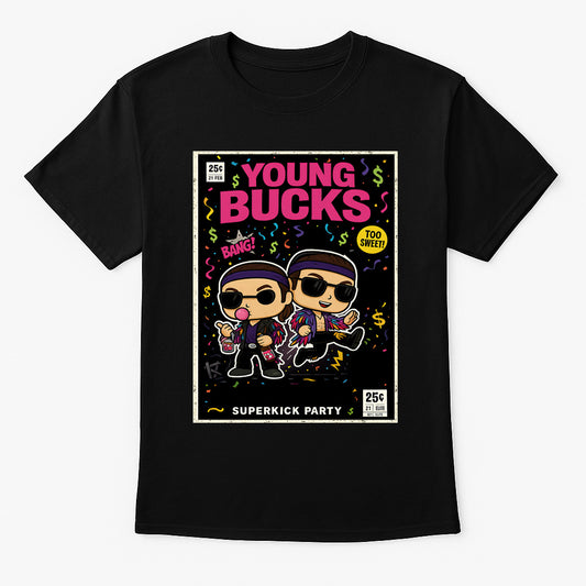 Young Bucks Superkick Party Retro Unisex T-Shirt Elite Tag Team Tee