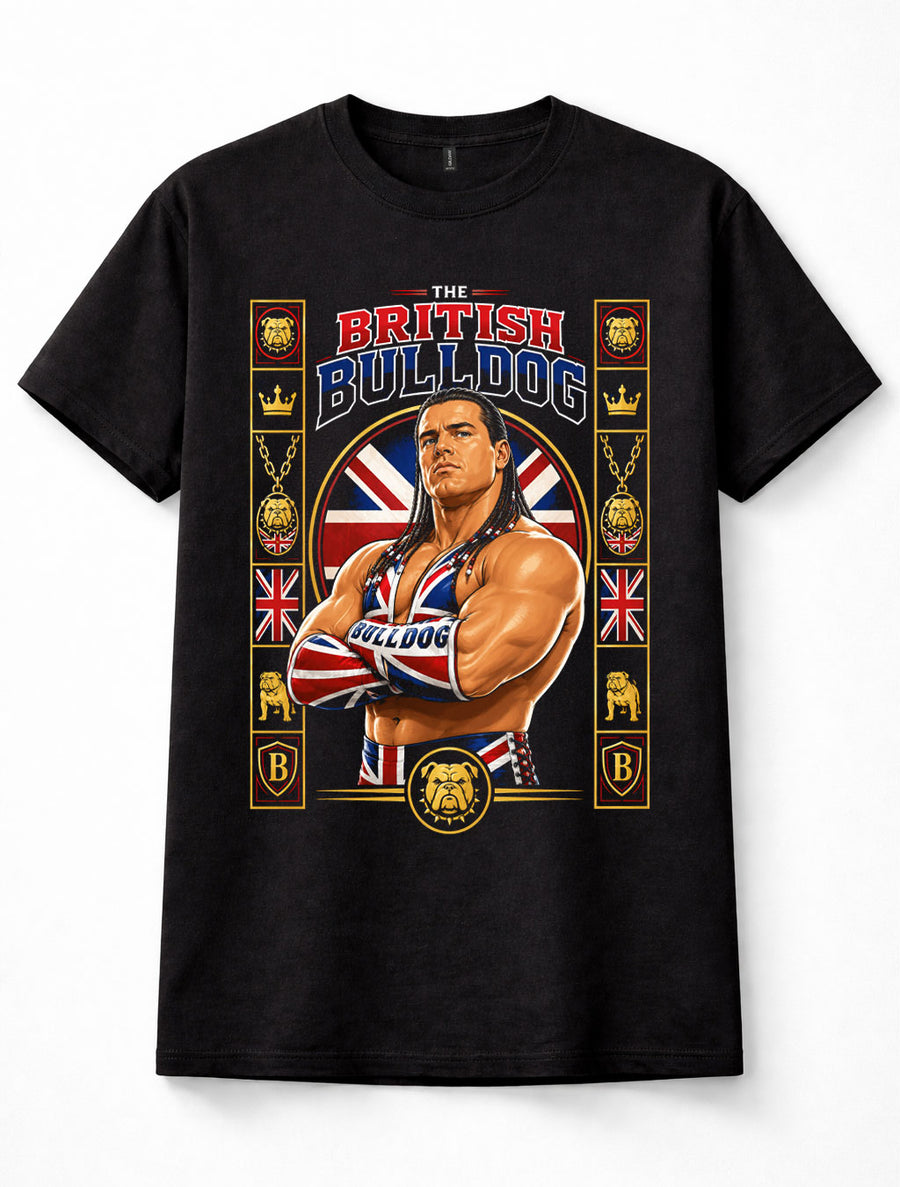 British Bulldog Davey Boy Smith WWE Wrestling Union Jack Unisex T-Shirt