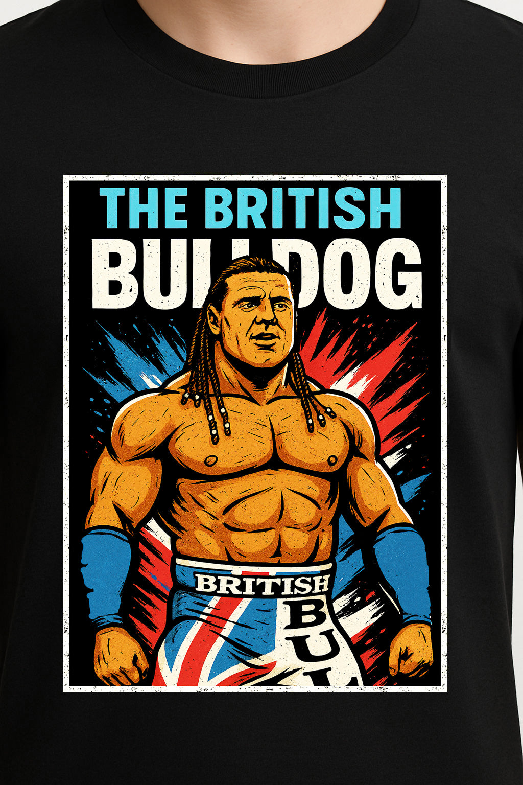 The British Bulldog Retro Wrestling Unisex Adults & Kids T-Shirt