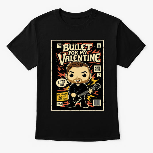 Bullet for My Valentine Hearts Burst into Fire Metalcore Funko Pop Style Unisex T-Shirt