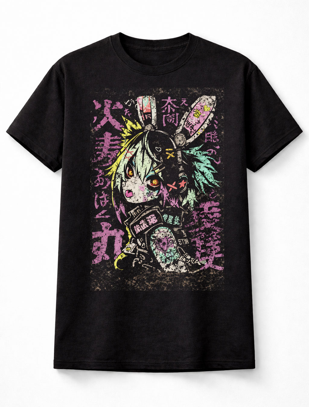 Bunny Japanese Streetwear Cyberpunk Y2K Retro Techwear Manga Anime Adults & Kids Unisex T-Shirt