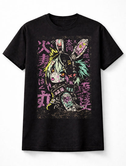 Bunny Japanese Streetwear Cyberpunk Y2K Retro Techwear Manga Anime Adults & Kids Unisex T-Shirt