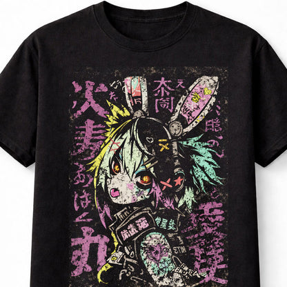 Bunny Japanese Streetwear Cyberpunk Y2K Retro Techwear Manga Anime Adults & Kids Unisex T-Shirt