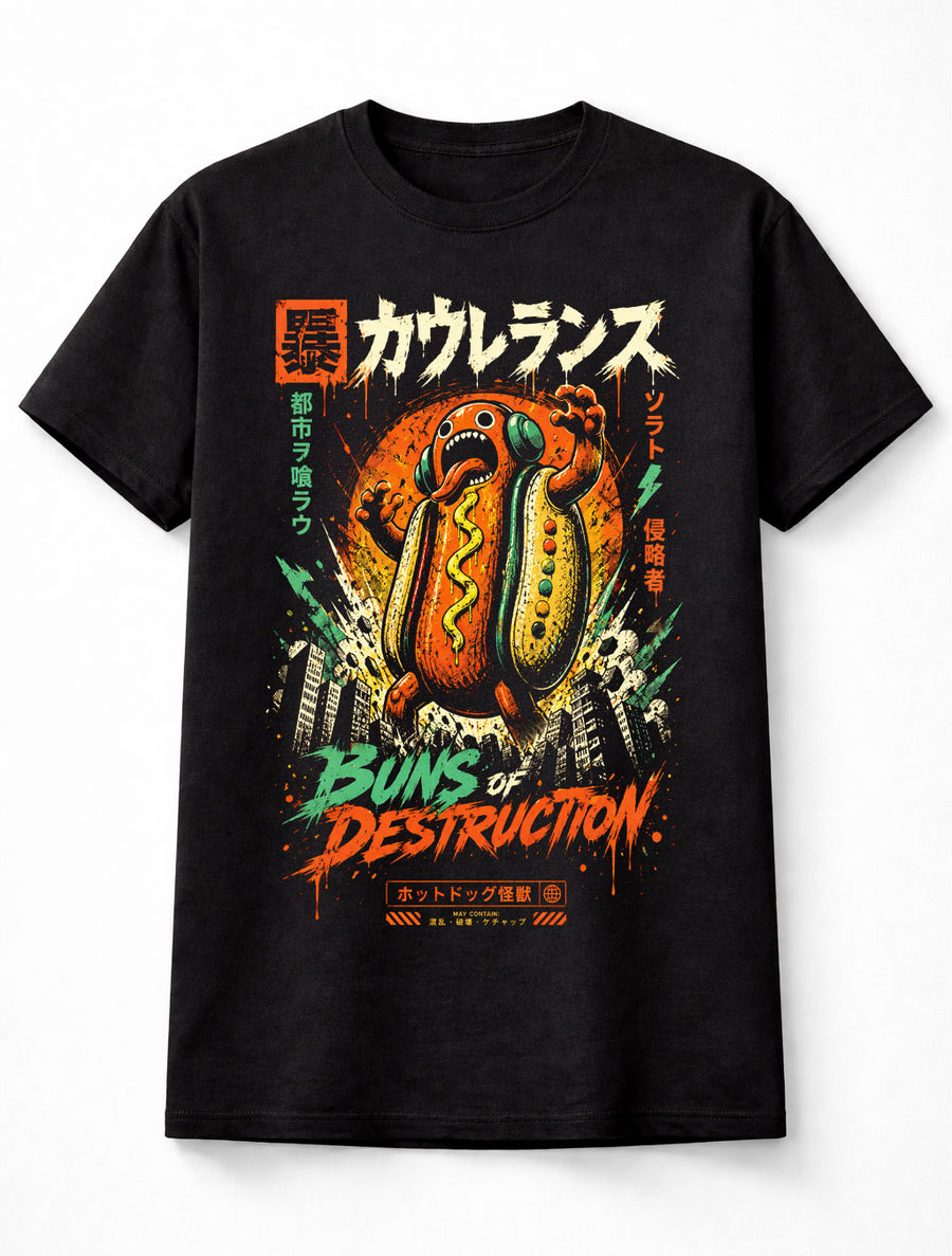 Buns Of Destruction Kaiju Hot Dog Monster Japan Unisex T-Shirt