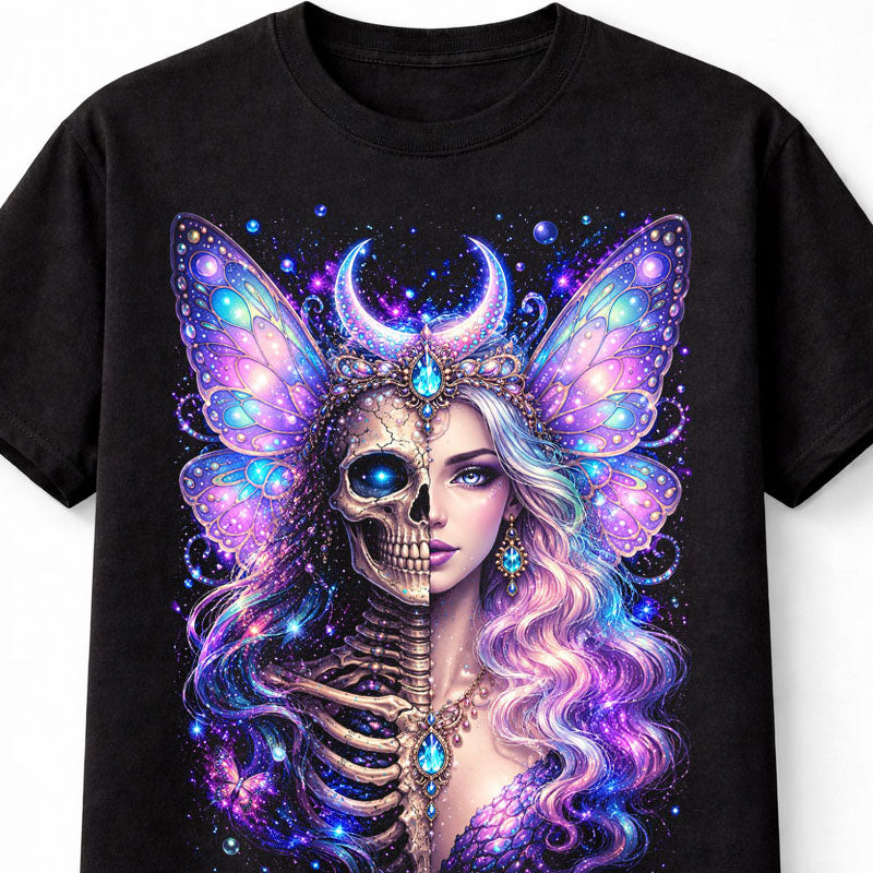 Fairy Skeleton Butterfly Gothic Fantasy Celestial Skull Unisex T-Shirt