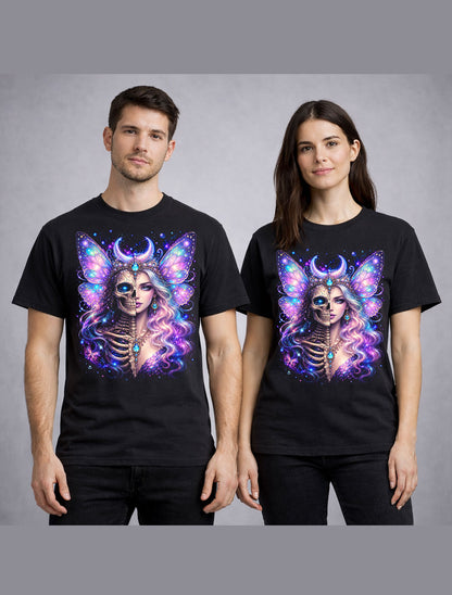 Fairy Skeleton Butterfly Gothic Fantasy Celestial Skull Unisex T-Shirt